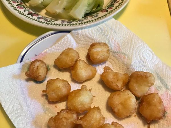 Bocconcini di baccalà in tempura e pak&nbsp;choi
